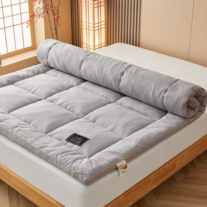 91家纺网 家纺一手货源 找家纺 瑶瑶家居床垫2023直播爆款加厚大豆纤维立体5公分床垫学生酒店床垫 灰色