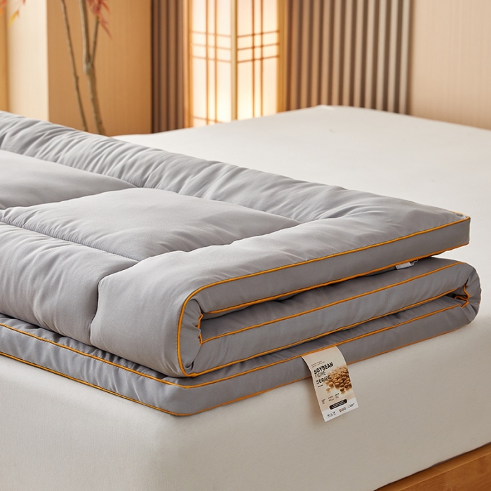 91家纺网 家纺一手货源 找家纺 瑶瑶家居床垫2023直播爆款加厚大豆纤维立体5公分床垫学生酒店床垫 灰色