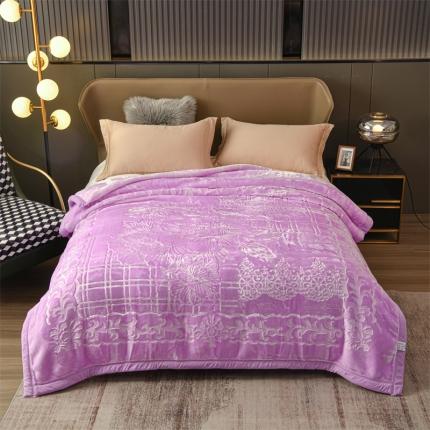 91家纺网 家纺一手货源 找家纺 总yyds双层双面红色拉舍尔毛毯婚庆毯结婚庆压花毯特厚10斤-出水芙蓉