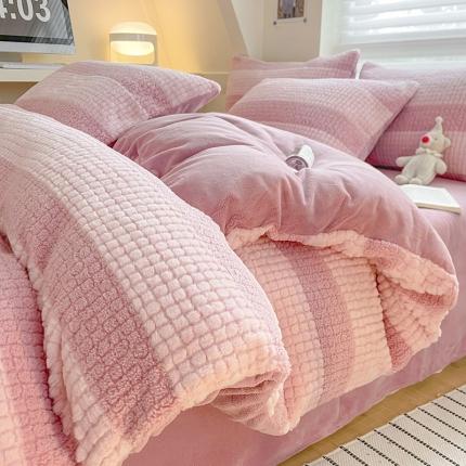 91家纺网 家纺一手货源 找家纺 静家居 2024泰迪兔绒牛奶绒四件套 泰迪兔绒-咖