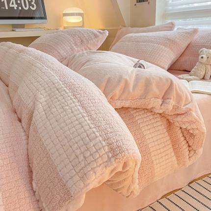 91家纺网 家纺一手货源 找家纺 静家居 2024泰迪兔绒牛奶绒四件套 泰迪兔绒-咖