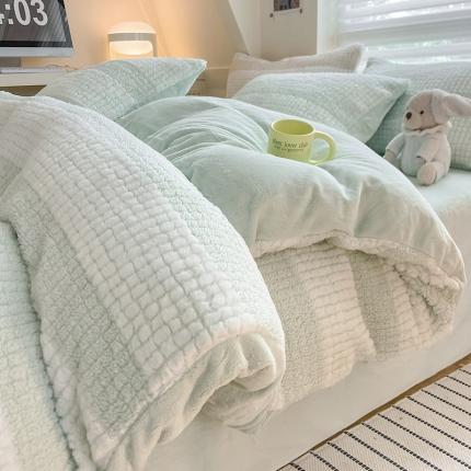 91家纺网 家纺一手货源 找家纺 静家居 2024泰迪兔绒牛奶绒四件套 泰迪兔绒-咖