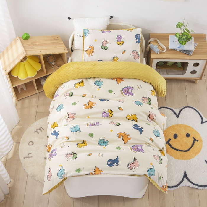 91家纺网 家纺一手货源 找家纺 鱼宝 2023新款全棉可拆洗豆豆被套 卡卡龙