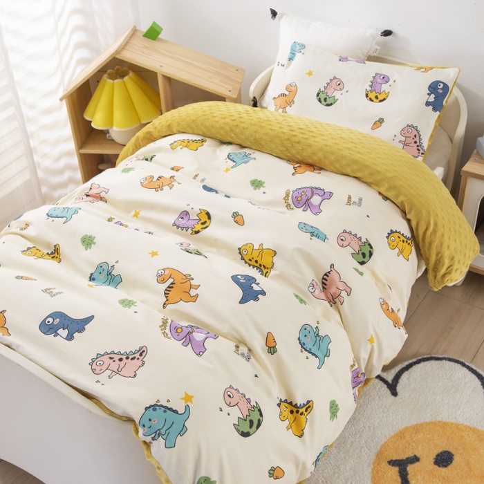 91家纺网 家纺一手货源 找家纺 鱼宝 2023新款全棉可拆洗豆豆被套 卡卡龙