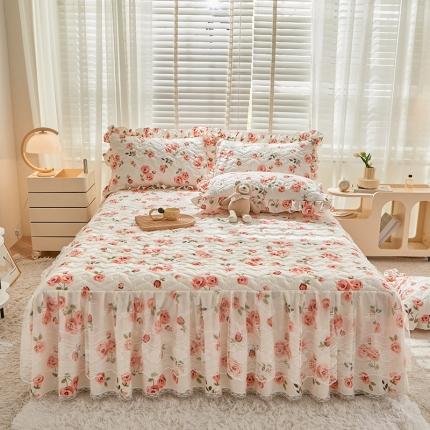 91家纺网 家纺一手货源 找家纺 （总）宜凡 2023新款云朵棉床笠式床裙三件套