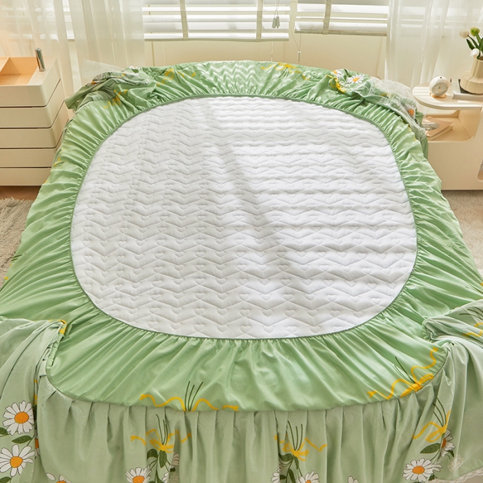 91家纺网 家纺一手货源 找家纺 宜凡 2023新款云朵棉床笠式床裙三件套 雏菊之约