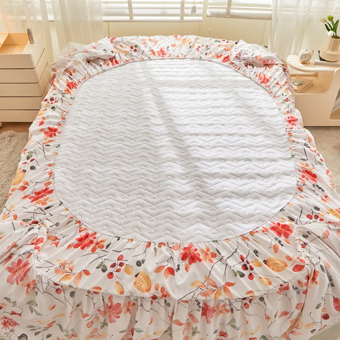 91家纺网 家纺一手货源 找家纺 宜凡 2023新款云朵棉床笠式床裙三件套 萝蔓