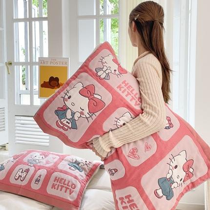 91家纺网 家纺一手货源 找家纺 （总）麻依2023新款三丽鸥八层纱布全棉枕巾卡通一对装55*80