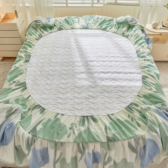 91家纺网 家纺一手货源 找家纺 宜凡 2023新款云朵棉床笠式床裙三件套 天梦