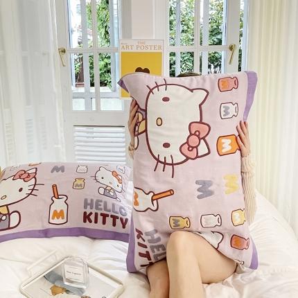 91家纺网 家纺一手货源 找家纺 （总）麻依2023新款三丽鸥八层纱布全棉枕巾卡通一对装55*80