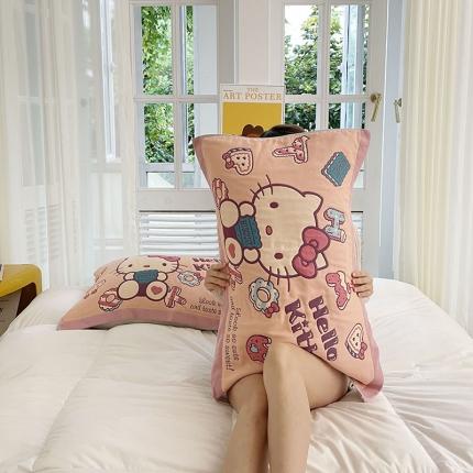 91家纺网 家纺一手货源 找家纺 （总）麻依2023新款三丽鸥八层纱布全棉枕巾卡通一对装55*80