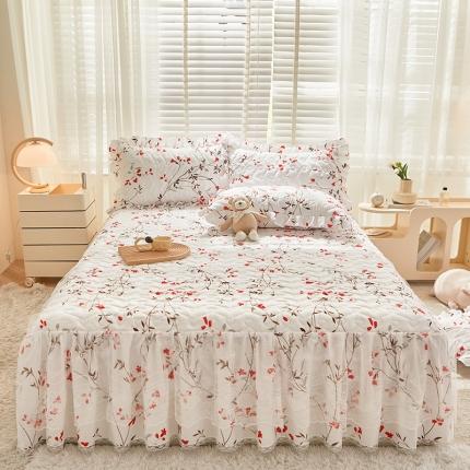 宜凡 2023新款云朵棉床笠式床裙三件套 舞动