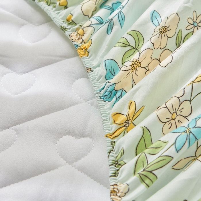 91家纺网 家纺一手货源 找家纺 宜凡 2023新款云朵棉床笠式床裙三件套 颜夏