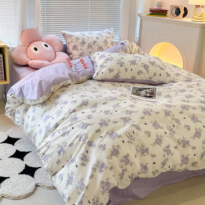 91家纺网 家纺一手货源 找家纺 （总）昔可 2023新款全棉可爱动物卡通印花四件套