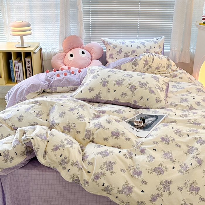 91家纺网 家纺一手货源 找家纺 （总）昔可 2023新款全棉可爱动物卡通印花四件套