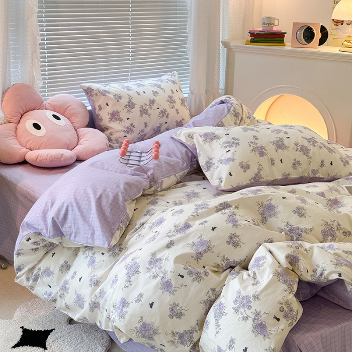 91家纺网 家纺一手货源 找家纺 （总）昔可 2023新款全棉可爱动物卡通印花四件套