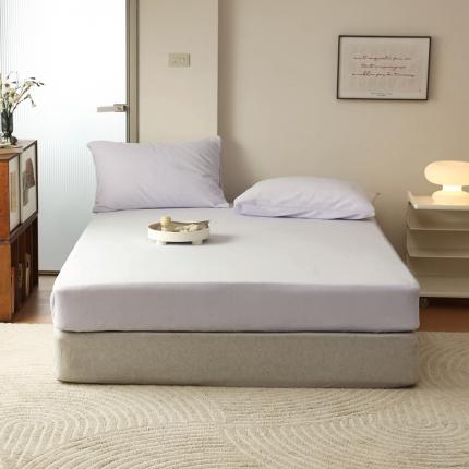 91家纺网 家纺一手货源 找家纺 Mr.pig猪先生水洗棉 2023新款牛奶绒纯色单品床笠 天空蓝