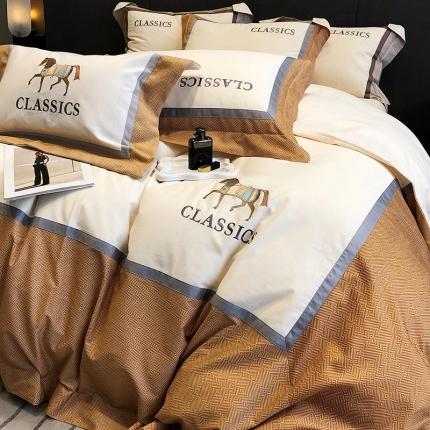 黑白森林秋冬新品 100S超柔磨毛四件套四件套海岛棉全棉磨毛四季