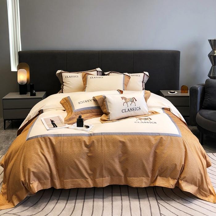 91家纺网 家纺一手货源 找家纺 黑白森林秋冬新品 100S超柔磨毛四件套四件套海岛棉全棉磨毛四季