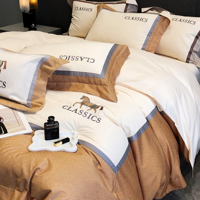 91家纺网 家纺一手货源 找家纺 黑白森林秋冬新品 100S超柔磨毛四件套四件套海岛棉全棉磨毛四季