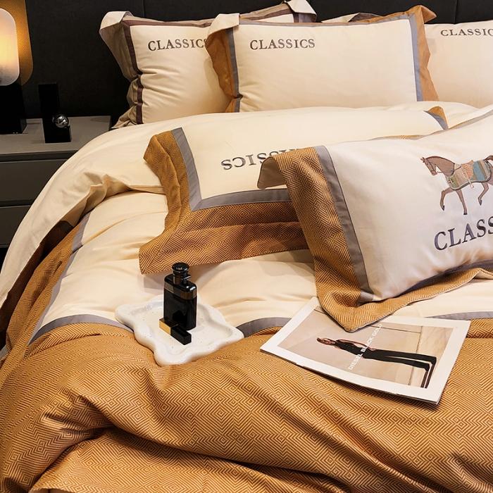 91家纺网 家纺一手货源 找家纺 黑白森林秋冬新品 100S超柔磨毛四件套四件套海岛棉全棉磨毛四季