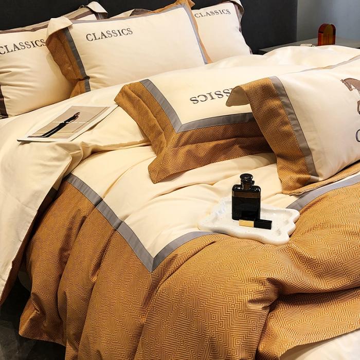 91家纺网 家纺一手货源 找家纺 黑白森林秋冬新品 100S超柔磨毛四件套四件套海岛棉全棉磨毛四季