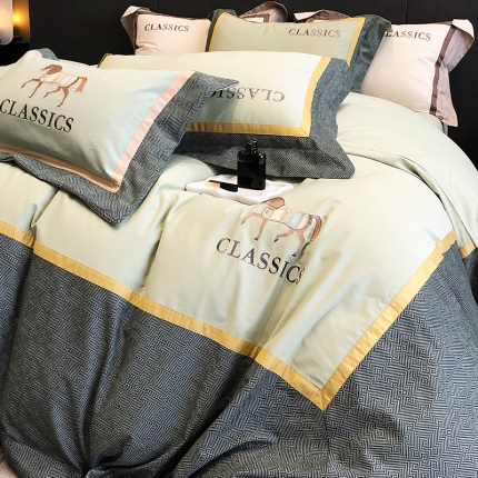 91家纺网 家纺一手货源 找家纺 黑白森林秋冬新品 100S超柔磨毛四件套四件套海岛棉全棉磨毛四季