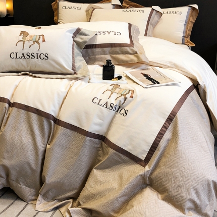 91家纺网 家纺一手货源 找家纺 黑白森林秋冬新品 100S超柔磨毛四件套四件套海岛棉全棉磨毛四季