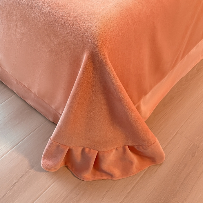 91家纺网 家纺一手货源 找家纺 米瑞娜 2024新款轻奢风埋绳款高克重牛奶绒四件套 美娜德-仕橘