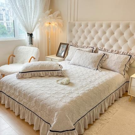 网红馆 2025新款高克重加厚保暖牛奶绒眷恋系列单床盖 眷恋-米卡其