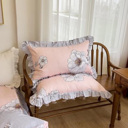 91家纺网 家纺一手货源 找家纺 （总）爱妮玖玖 2023新款全棉春暖系列单层花边枕