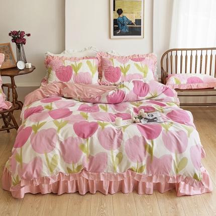 91家纺网 家纺一手货源 找家纺 （总）爱妮玖玖家纺 2023新款全棉春暖系列夹棉床盖四件套