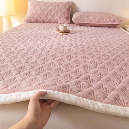 鑫钰 2023秋冬新款加厚保暖牛奶绒床垫床护垫学生宿舍专用床褥子 烟花-豆沙粉