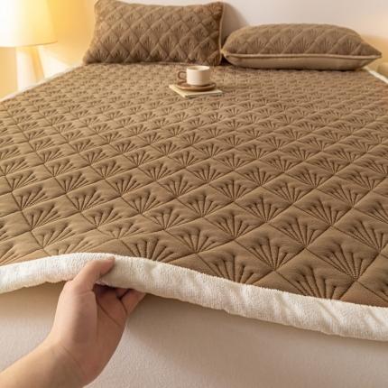 鑫钰 2023秋冬新款加厚保暖牛奶绒床垫床护垫学生宿舍专用床褥子 烟花-摩卡棕