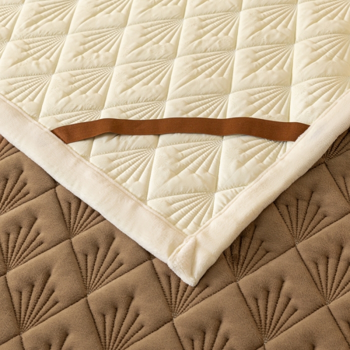 91家纺网 家纺一手货源 找家纺 鑫钰 2023秋冬新款加厚保暖牛奶绒床垫床护垫学生宿舍专用床褥子 烟花-摩卡棕