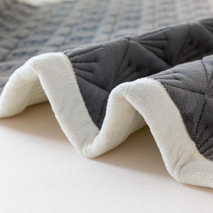 91家纺网 家纺一手货源 找家纺 鑫钰 2023秋冬新款加厚保暖牛奶绒床垫床护垫学生宿舍专用床褥子 烟花-气质灰