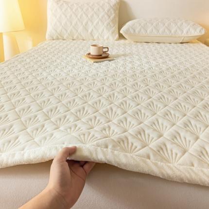鑫钰 2023秋冬新款加厚保暖牛奶绒床垫床护垫学生宿舍专用床褥子 烟花-优雅白