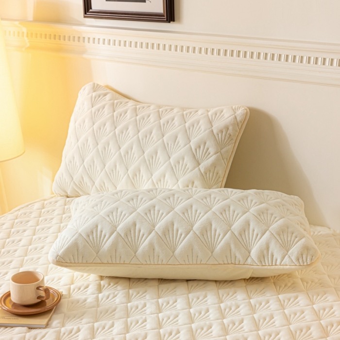 91家纺网 家纺一手货源 找家纺 鑫钰 2023秋冬新款加厚保暖牛奶绒床垫床护垫学生宿舍专用床褥子 烟花-优雅白