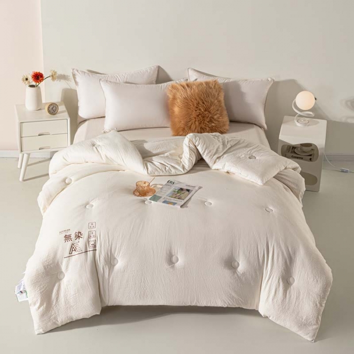 91家纺网 家纺一手货源 找家纺 爱宝被业 2023新款针织棉华夫格被-单被 白色