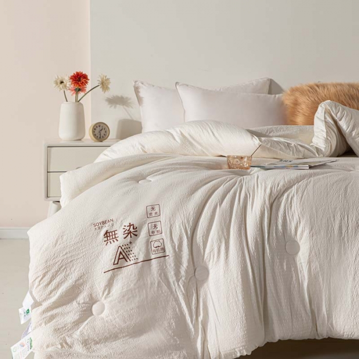 91家纺网 家纺一手货源 找家纺 爱宝被业 2023新款针织棉华夫格被-单被 白色