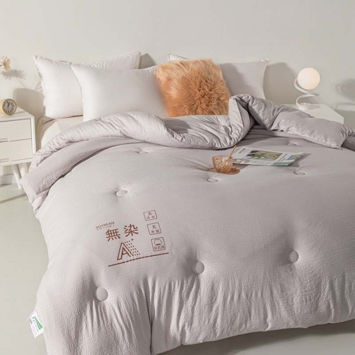 91家纺网 家纺一手货源 找家纺 爱宝被业 2023新款针织棉华夫格被-单被 浅灰
