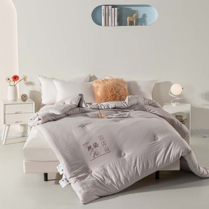91家纺网 家纺一手货源 找家纺 爱宝被业 2023新款针织棉华夫格被-单被 浅灰