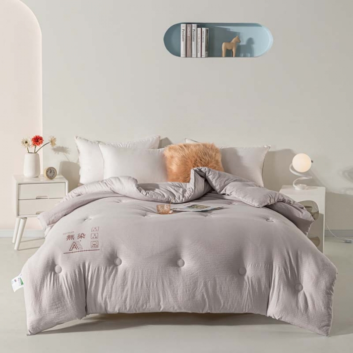 91家纺网 家纺一手货源 找家纺 爱宝被业 2023新款针织棉华夫格被-单被 浅灰
