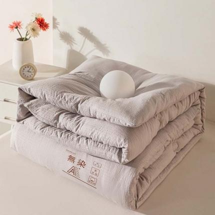 爱宝被业 2023新款针织棉华夫格被-单被 浅灰