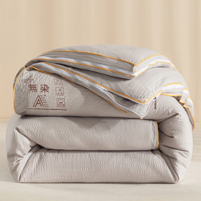 91家纺网 家纺一手货源 找家纺 爱宝被业 2025新款针织棉华夫格被-子母被 浅灰