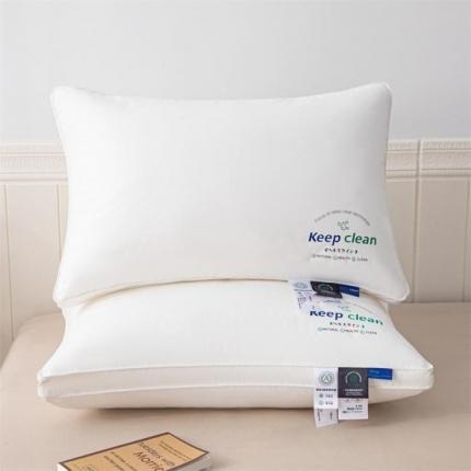 91家纺网 家纺一手货源 找家纺 （总）宇诺家纺 2025新款全棉无荧光Keep酒店羽丝绒低枕头枕芯