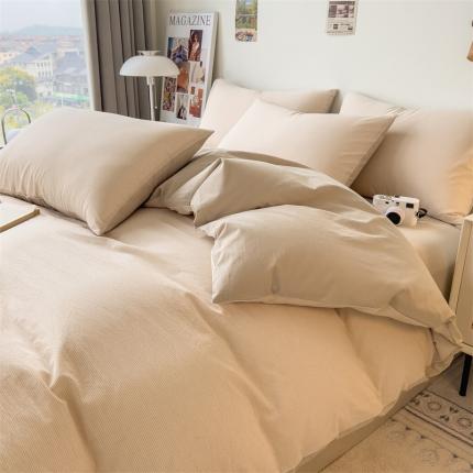 芃成 2023新款全棉水洗棉四件套 米条纹