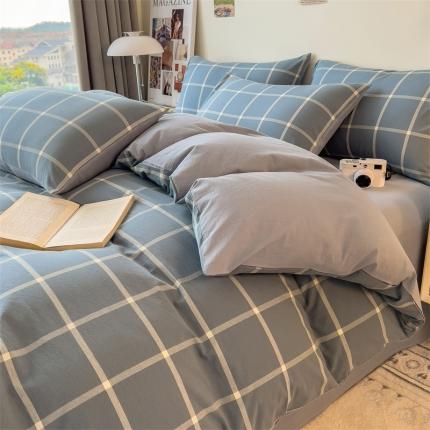 芃成 2023新款全棉水洗棉四件套 米莱蓝