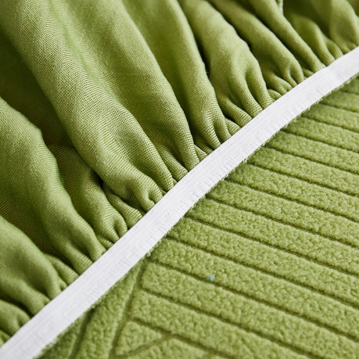 91家纺网 家纺一手货源 找家纺 天下布艺 2023新款初见裙边摇粒绒沙发垫 初见-草绿