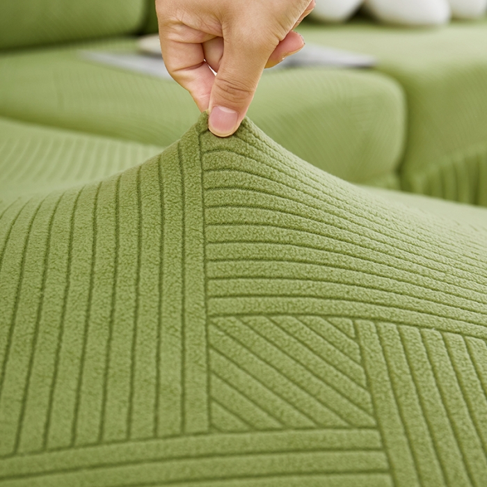 91家纺网 家纺一手货源 找家纺 天下布艺 2023新款初见裙边摇粒绒沙发垫 初见-草绿